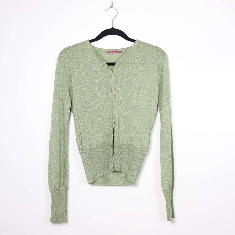 Maϊ Melissa Green Sparkle Button Up Cardigan S
